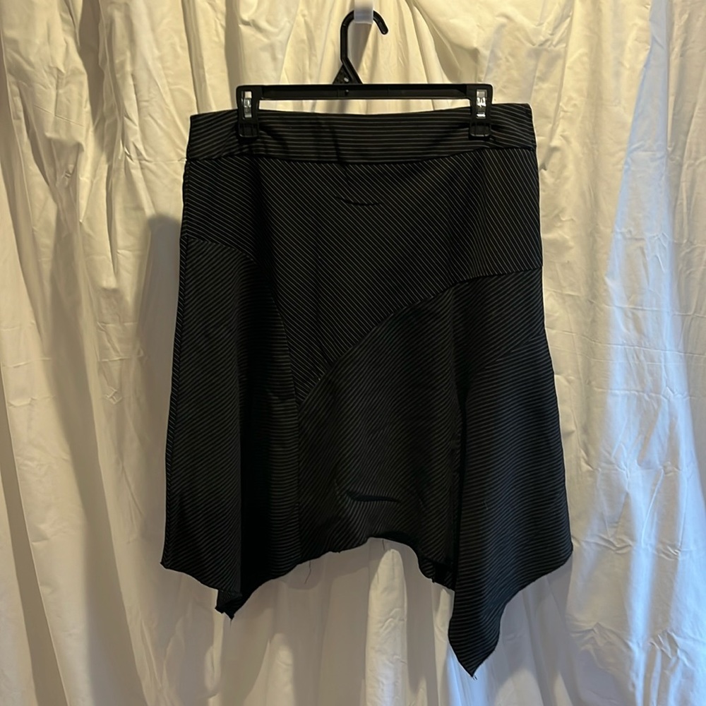 Black with thin white stripes skirt